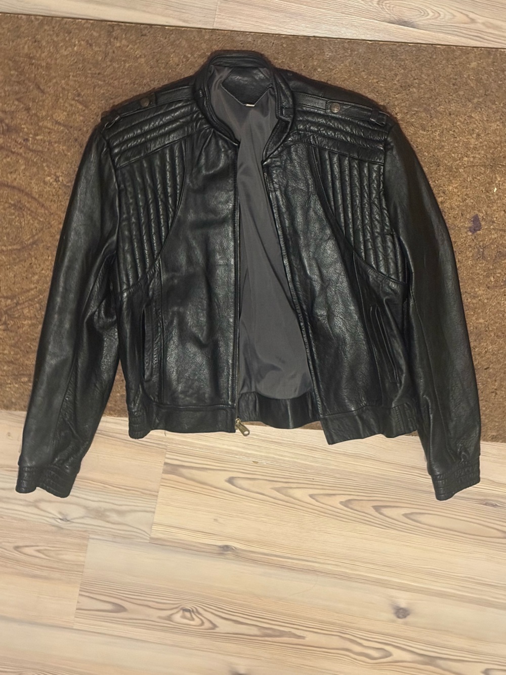 Classic Black Leather Moto Jacket - Women's